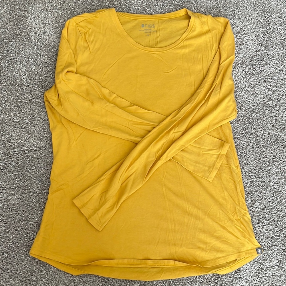 Figs Super Soft Long Sleeve in Gold